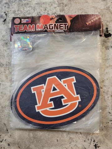 Auburn University Tigers 6" Oval Team Magnet New In Package Cover