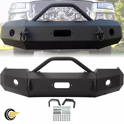 Heavy Duty Front Bumper For Chevy Silverado 1500 2003-2006 Powder Coated 3-Piece - Image 1 of 4