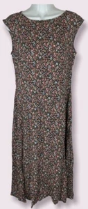Loft Women's Black Pink Floral Paisley Patterned Short Sleeve Dress Sz 8 NEW $89 - Picture 1 of 8