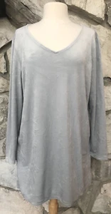 NWT J.Jill Pure Jill Size XL Velour V-Neck Stretch 33” Tunic Top Zinc Gray NEW - Picture 1 of 5