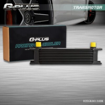 UNIVERSAL 10 FILAS AN-10AN ALUMINIO TRANSMISIÓN MOTOR ENFRIADOR DE ACEITE NEGRO Foto 1 de 4