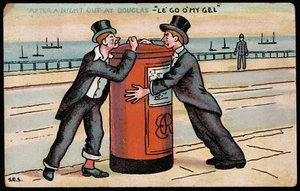 After A Night Out In Douglas Comic Humour By S.E.S. Vintage Postcard - Picture 1 of 2