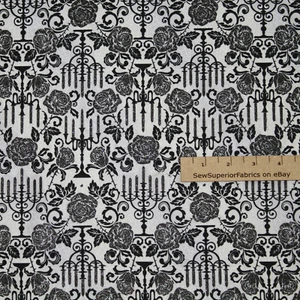 Candles Candelabra Fog Totally Twilight Halloween Fabric  1/2 Yard  #20190-336 - Picture 1 of 2