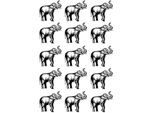 Lucky Elephants 15 pcs 1 Inch Black Fused Glass Decals - Picture 1 of 1
