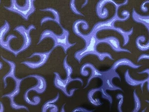 FIRE FLAMES Cotton Fabric BLUE BLACK -Race Car Motorcycle- Mask DIY Craft- BTY - Picture 1 of 1