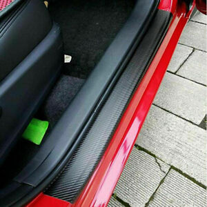 Car Accessories Door Sill Scuff Plate Protector Guard carbon fiber Stickers 4pcs