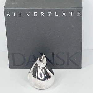 Vintage Dansk Silverplate Barnyard Cat Paperweight 2” - Imagen 1 de 6