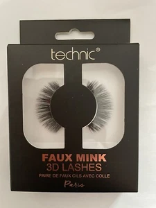 Technic Faux Mink 3D Lashes False Eyelashes with Glue PARIS Beauty Eyes Vegan - Picture 1 of 3