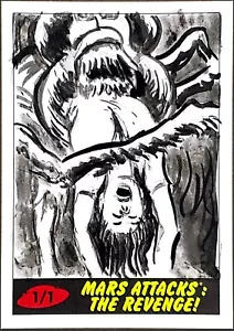 Mars Attacks: The Revenge! Topps Sketch Card by Neil Camera 1/1 B&W - Picture 1 of 2
