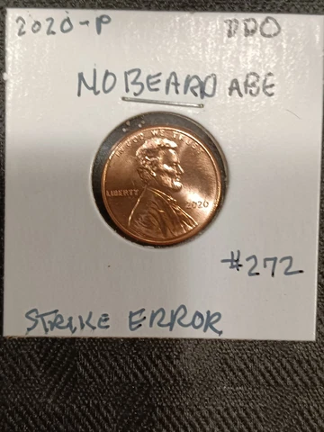 2020 Lincoln Cent *NO BEARD ABE* strike thru  Double Die Obverse Cover