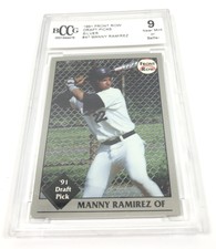 1991 Front Row Draft Picks Rookie Card Manny Ramirez  Beckett Graded 9 196-L