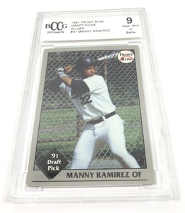 1991 Front Row Draft Picks Rookie Card Manny Ramirez  Beckett Graded 9 196-L