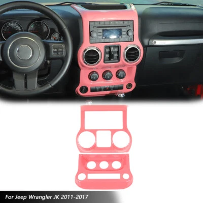 Pink ABS Center Console Control Cover &AC Switch Trim for Jeep Wrangler JK 11-18 Foto 1 de 4