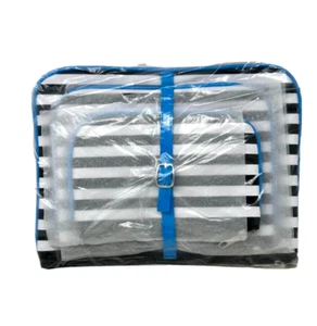 Nordstrom 3 Pc Striped Travel Bag Set, Makeup Case Cosmetic Zip Pouch Super Cute - Picture 1 of 4