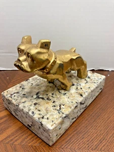 Bulldog Mack Truck Hood Ornament 87931 Mascot Brass Gold Plated - Picture 1 of 8