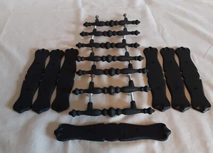 Set of 7 Vintage Amerock Carriage House Drawer Pulls Handles & Back Plates Black - Picture 1 of 3