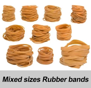 Mixed Size Elastic Rubber Bands Various Different Assorted Strong Varied Mixture - Picture 1 of 3