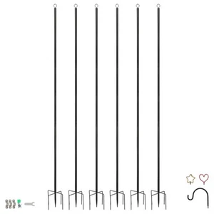 Iron Festoon Poles 0.6-2.5M Black Metal Garden Bird Feeder Hanging Crook - Picture 1 of 12