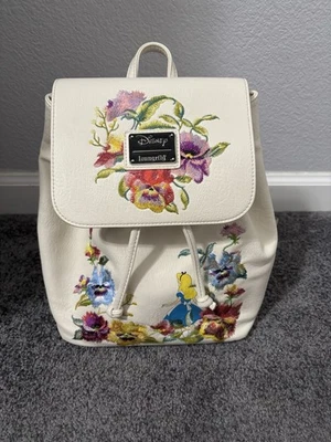 Loungefly Disney Alice in Wonderland Embroidered Floral Drawstring Backpack - Image 1 of 4