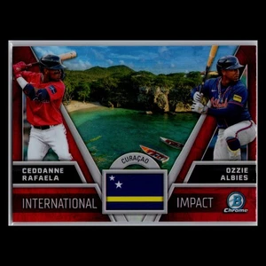 2024 Bowman Chrome - #II-7 Ozzie Albies Ceddanne Rafaela International Impact - Picture 1 of 2