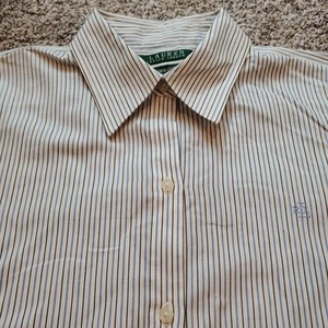 Lauren Ralph Lauren Dress Shirt Women's Non-Iron Button-Up Long Sleeve Cotton - Picture 1 of 16