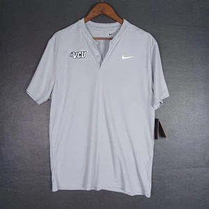 VCU Shirt Uomo Medium Nike Victory Henley Dri Fit Grigio Golf Polo College VA Nuova - Foto 1 di 11