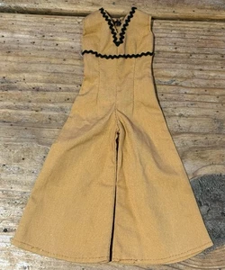 BARBIE & Fashion Doll BELL-BOTTOM JUMPSUIT senza maniche MARRONE chiusura a scatto - Foto 1 di 3