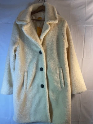 C&C California Jacket MedTan  Sherpa Coat two pocket,  button Front Long Sleeve - Image 1 of 4