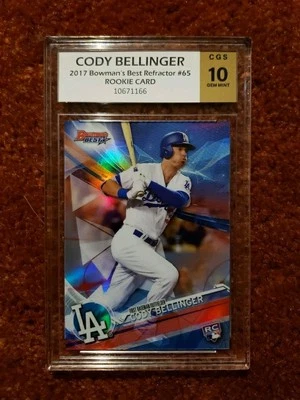 *CODY BELLINGER* 2017 Bowman's Best Refractor #65 *CGS 10* RC Rookie Card  - Image 1 of 2