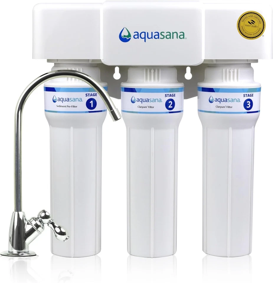 Aquasana Under Sink Water Filter | 3-Stage Max Flow Filtration, AQ-6300M-CHR - Image 1 of 1