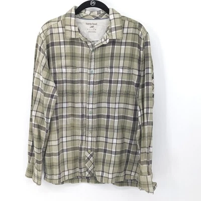 Horny Toad Shirt Mens Medium Green Organic Flannel Plaid Long Sleeve Button Up - Image 1 of 4