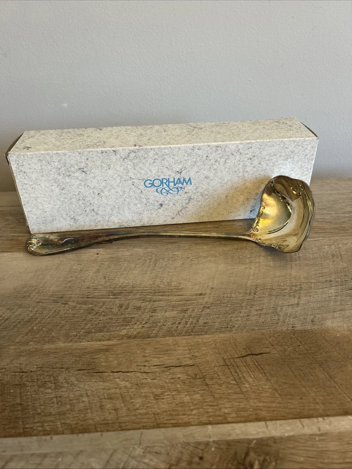Cucharón perforador vintage Gorham Heritage placa de plata Italia Foto 1 de 4