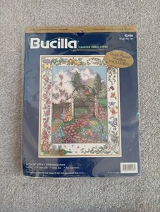 Bucilla Counted Cross Stitch Kit Wrought Iron Gate Floral 11" X 14" Unopened - Picture 1 of 5