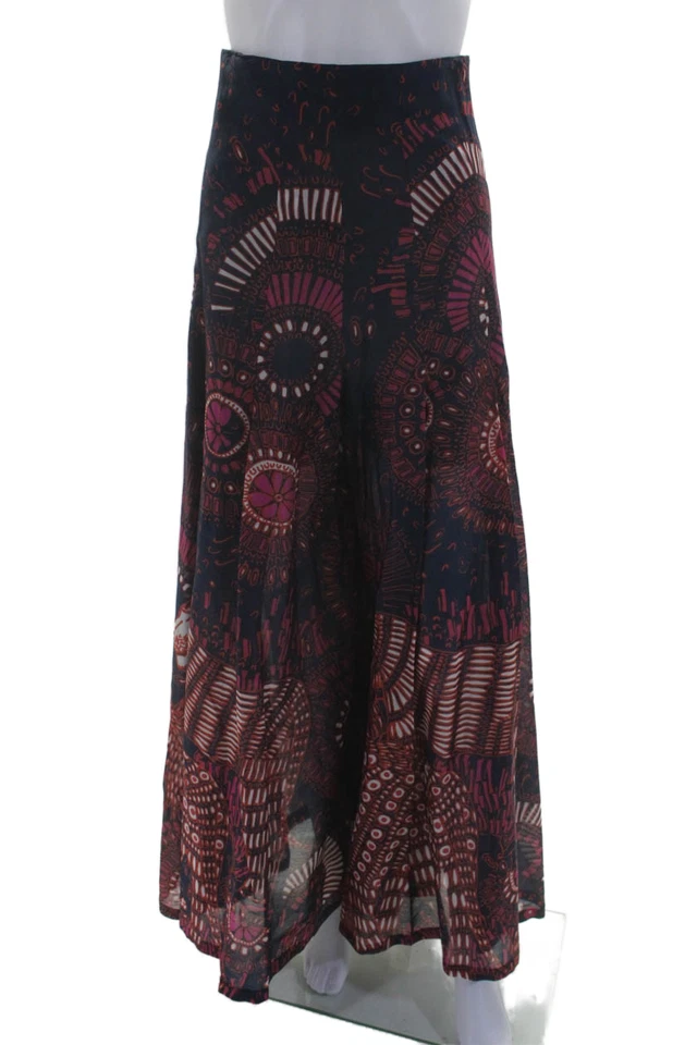 Christian Dior Womens Cotton Abstract High-Rise Wide Leg Pants Navy Size 4 - Image 1 of 4