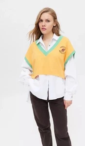 URBAN OUTFITTERS BDG CHALECO RECORTADO RUDY SIN MANGAS TALLA MEDIANA OVERSIZE NUEVO CON ETIQUETAS - Imagen 1 de 10