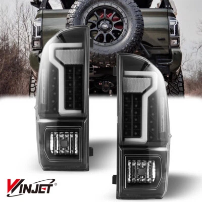 For 2016-2021 Toyota Tacoma LED Tail Lights Black Rear Brake Lamp Clear PAIR - Image 1 of 4