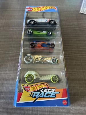 Hot Wheels 5 Pack - Netflix HW Let's Race - Rocket fire/Glow Skull Crusher! NEW! - Image 1 of 4