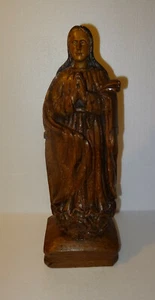 ANCIENNE SAINTE A IDENTIFIER CERTAINEMENT 18ème NOYER MASSIF HAUTEUR 48 CM - Imagen 1 de 12