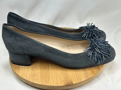 Zapatos de salón Sesto Meucci de cuero gamuza negro con cuentas 8M ¡NUEVOS! Foto 1 de 4