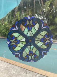 Tiffany Stil viktorianische Buntglas hängende Fensterscheibe Sonnenfänger Dekor 12" - Bild 1 von 8