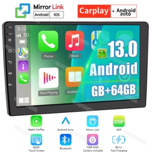 10.1" Android 13 Apple Carplay 4G+64GB Car Stereo Radio GPS Navi WiFi Double Din - Picture 1 of 12