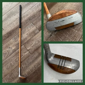 Otey Crisman Vintage Putter 18HBW USA Hickory Wood Shaft Leather Grip 34-1/2'' - Picture 1 of 20