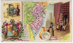 1889 Arbuckle's Bros. Coffee Advertising Trade Card No 93 New Jersey - Picture 1 of 2