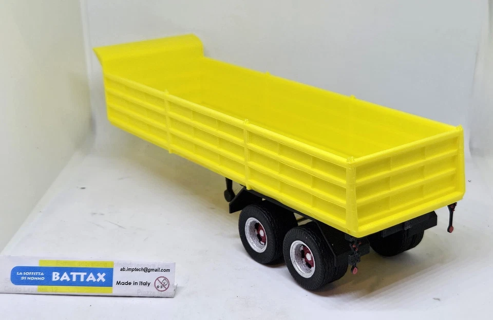 # 1/43 SEMIRIMORCHIO a 2 ASSI CASSONE DA CAVA by BATTAX adatto x motrici IXO - - Immagine 1 di 1