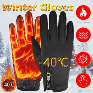 -40°C Impermeable Invierno Cálidos Guantes de Esquí Pantalla Táctil Térmica Motocicleta Nieve Hombres - Imagen 1 de 10