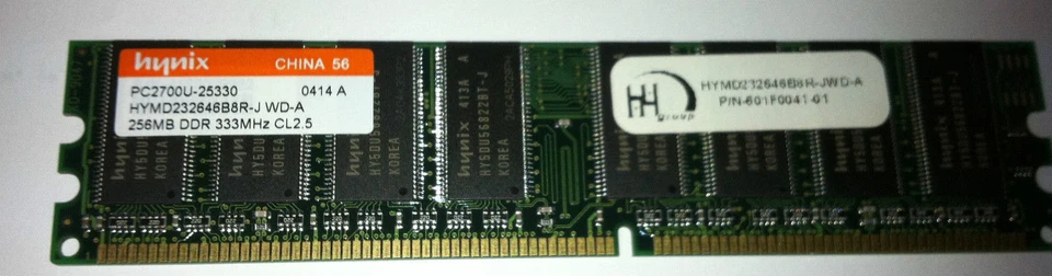 13x HYNIX HYMD232646B8R-J WD-A 256MB DDR PC2700U 333MHz CL2.5 184-PIN PC Memory - Image 1 of 1