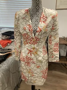 Vintage 100% Silk CARLISLE 2 Piece Suit Jacket Skirt Sz 10 NWD See Description - Picture 1 of 12