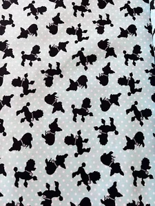 Fifi & Romeo Blue Poodle Chihuahua Dog Fabric - David Textiles - Picture 1 of 4