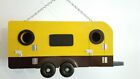 Amazing Rv Trailer Camper Style Bird House - Custom Crafted - Yellow & Brown