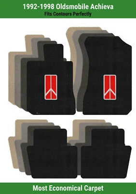 Alfombrillas delanteras y traseras Lloyd Velourtex para Achieva '92-98 con emblema Oldsmobile rojo Foto 1 de 4